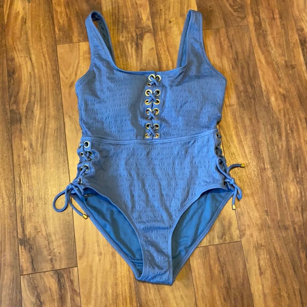 Dusty Blue one piece bathing suit